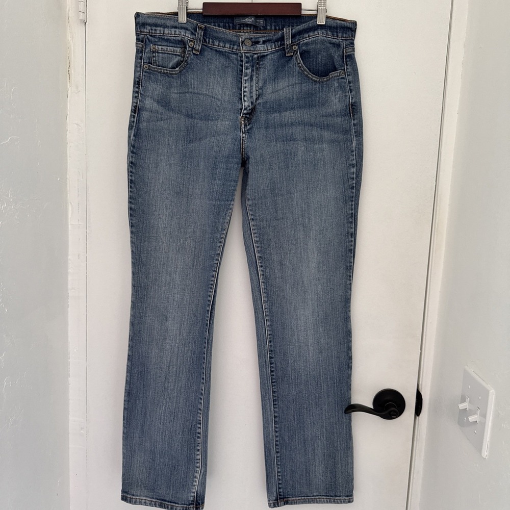 505 LEVI'S Jeans Womens 16 Blue Straight Leg Western Streetwear Errands Casual V